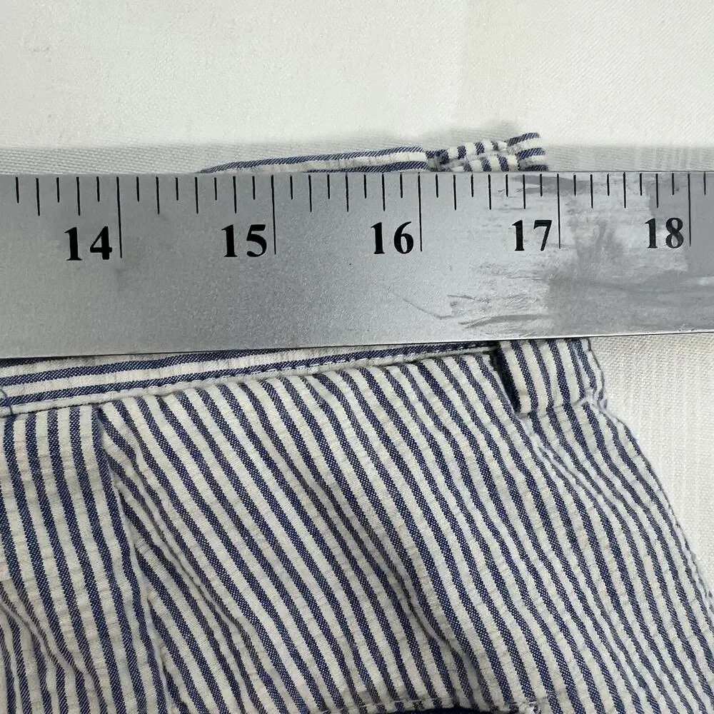 J. Crew Shorts Mens 36 Blue White Seersucker Cotton Striped Summer Classic‎